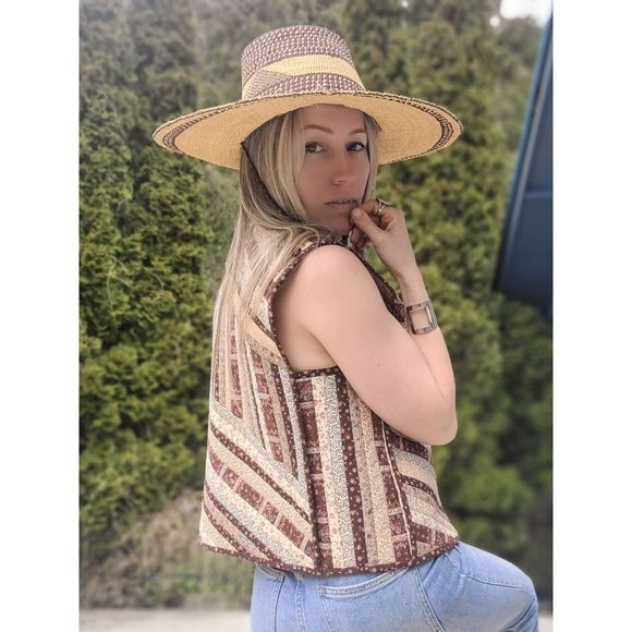 The Hester Handmade Quilted Cotton Vest Cottagecore Rustic Sz M - Picture 10 of 11